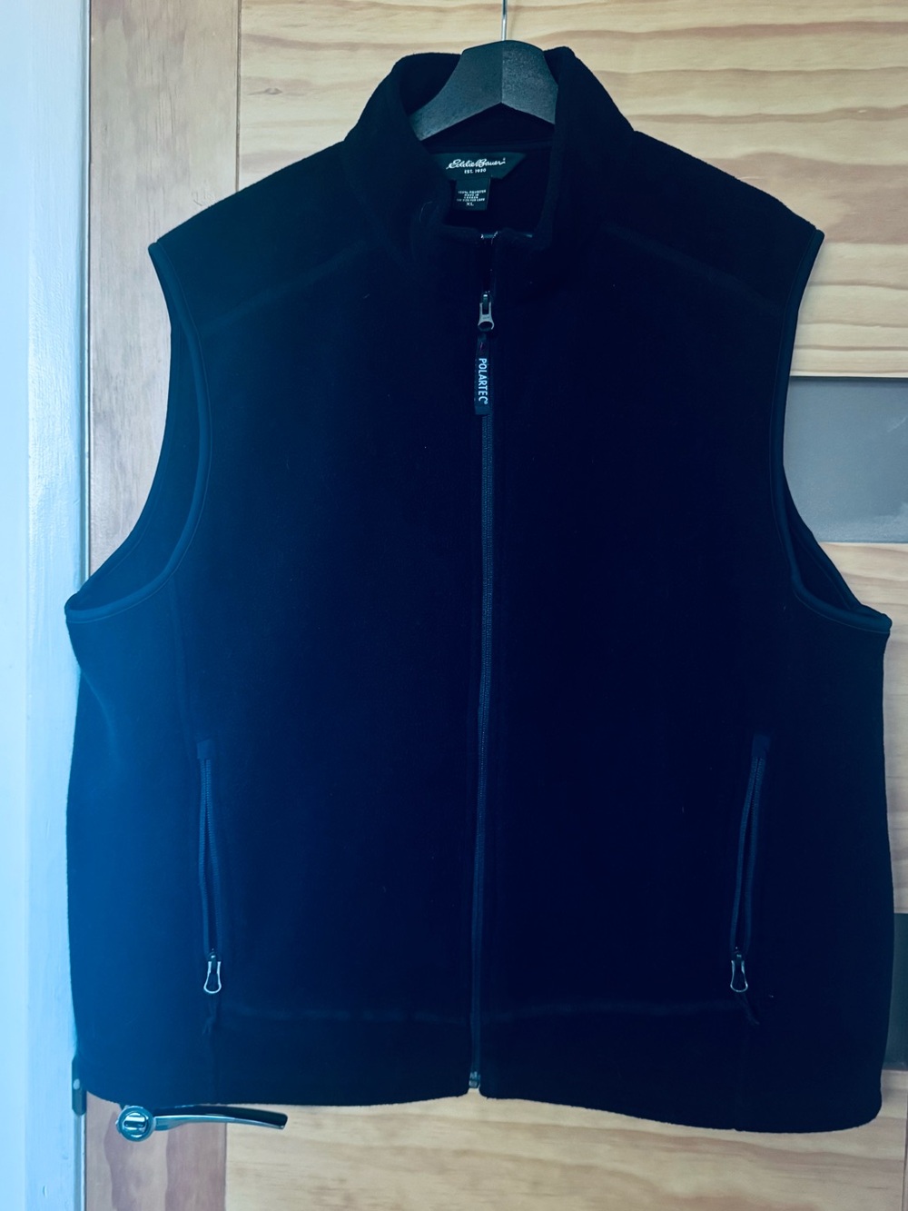 Eddie Bauer Black Full-Zip Fleece Vest Size XL
